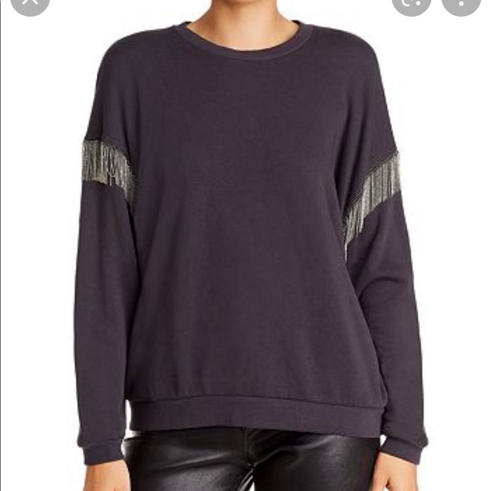 LNA Chain fringe sweater